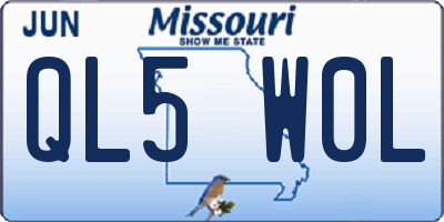 MO license plate QL5W0L