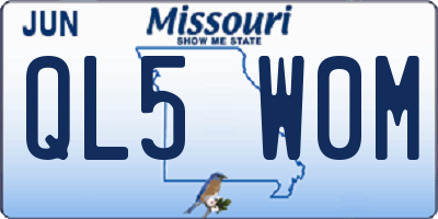 MO license plate QL5W0M