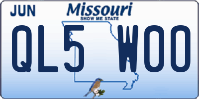 MO license plate QL5W0O