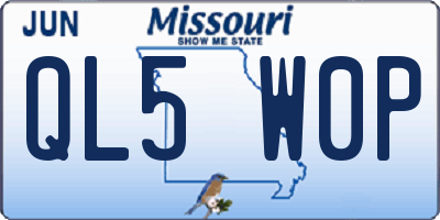 MO license plate QL5W0P
