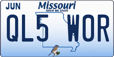 MO license plate QL5W0R