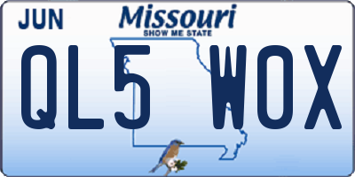 MO license plate QL5W0X