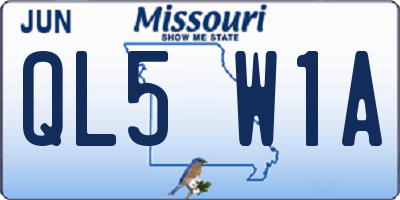 MO license plate QL5W1A