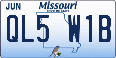 MO license plate QL5W1B