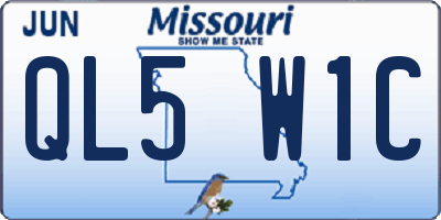 MO license plate QL5W1C