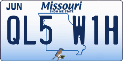 MO license plate QL5W1H
