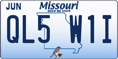 MO license plate QL5W1I