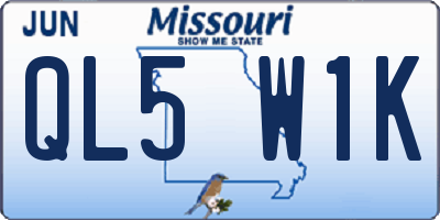 MO license plate QL5W1K