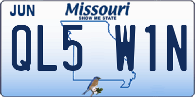 MO license plate QL5W1N