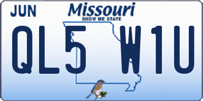 MO license plate QL5W1U