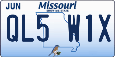 MO license plate QL5W1X