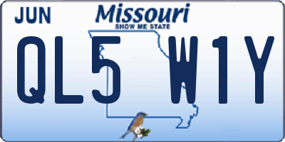 MO license plate QL5W1Y