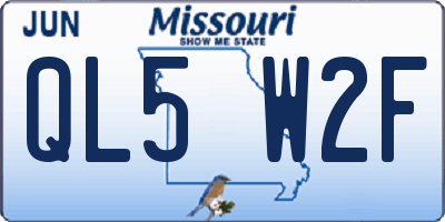 MO license plate QL5W2F