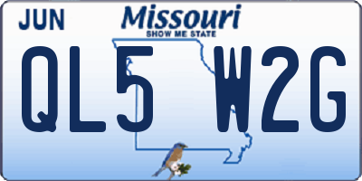 MO license plate QL5W2G