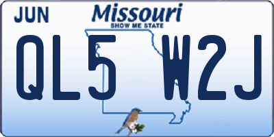 MO license plate QL5W2J