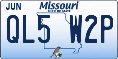 MO license plate QL5W2P