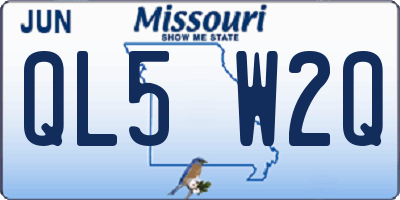 MO license plate QL5W2Q