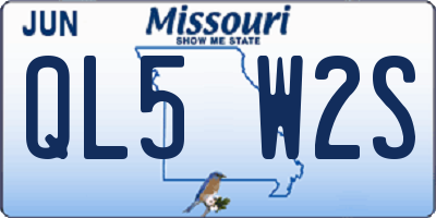 MO license plate QL5W2S
