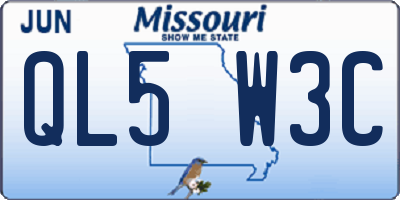 MO license plate QL5W3C