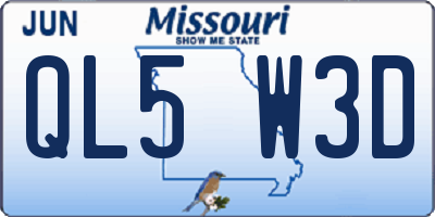 MO license plate QL5W3D