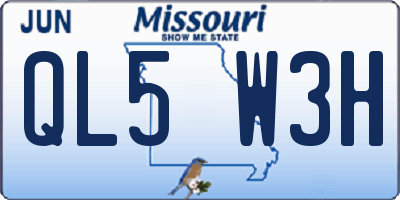 MO license plate QL5W3H