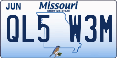 MO license plate QL5W3M