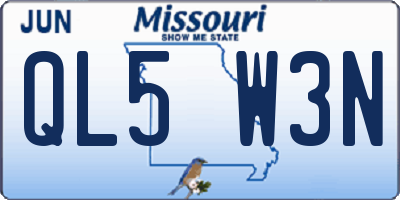 MO license plate QL5W3N