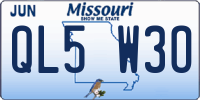 MO license plate QL5W3O