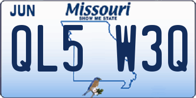 MO license plate QL5W3Q