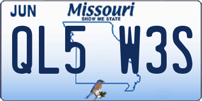 MO license plate QL5W3S