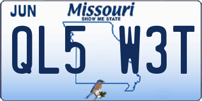 MO license plate QL5W3T