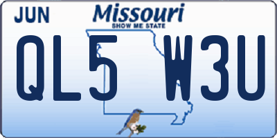 MO license plate QL5W3U