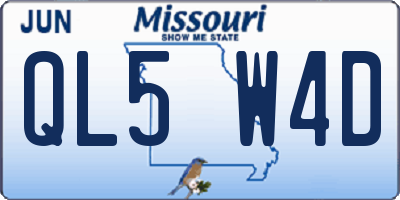 MO license plate QL5W4D