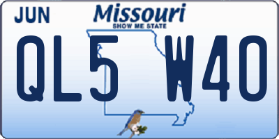 MO license plate QL5W4O