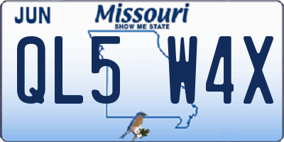 MO license plate QL5W4X
