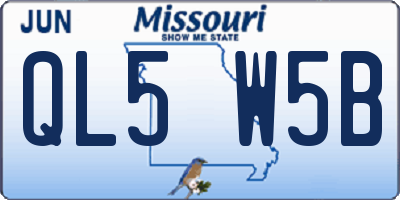 MO license plate QL5W5B