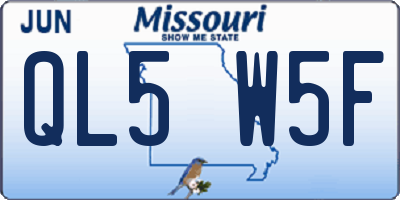 MO license plate QL5W5F