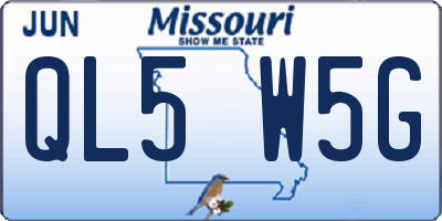 MO license plate QL5W5G