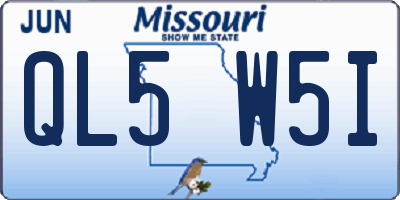 MO license plate QL5W5I