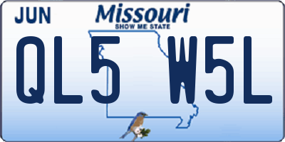 MO license plate QL5W5L