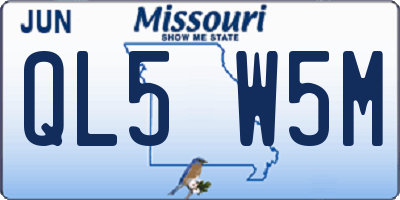 MO license plate QL5W5M