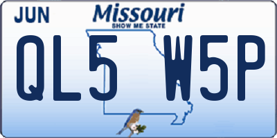 MO license plate QL5W5P