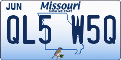 MO license plate QL5W5Q