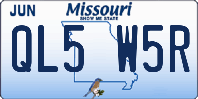 MO license plate QL5W5R