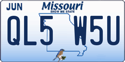 MO license plate QL5W5U
