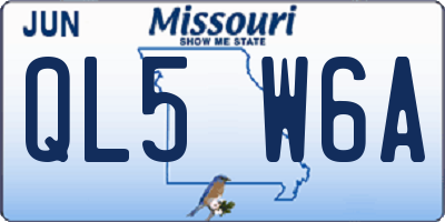 MO license plate QL5W6A