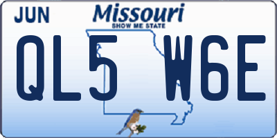 MO license plate QL5W6E