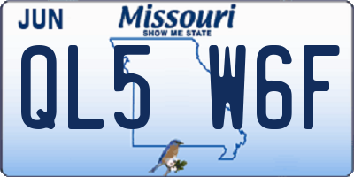 MO license plate QL5W6F