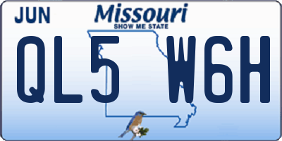 MO license plate QL5W6H
