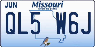 MO license plate QL5W6J
